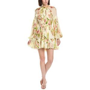 Hemant & Nandita Womens  Ruffle Mini Dress, White